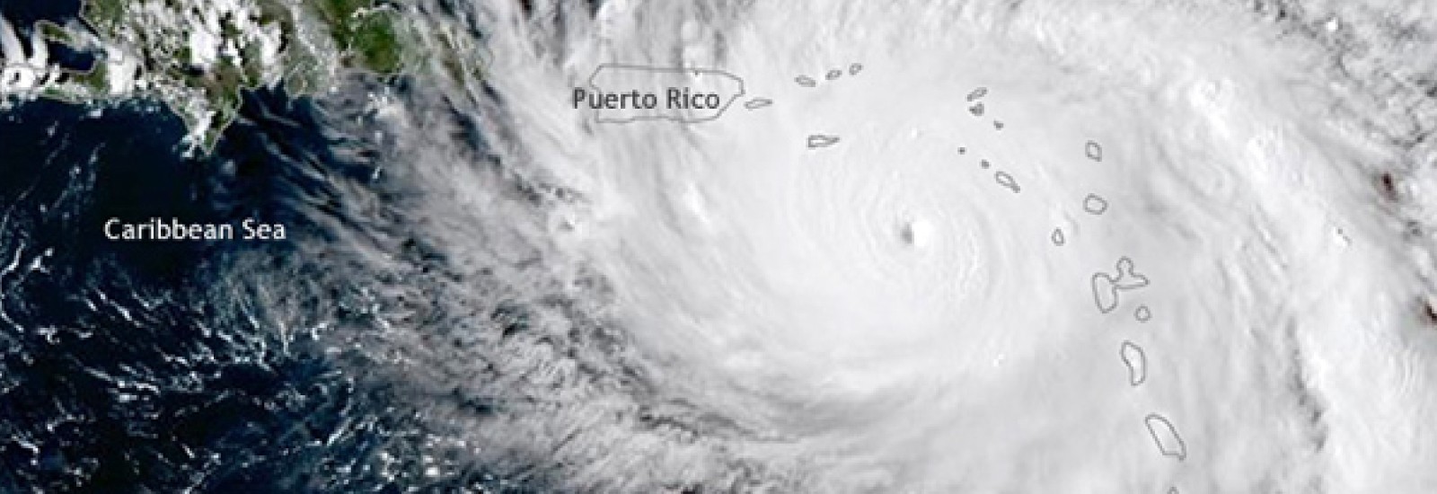 Hurricane Maria approaching Puerto Rico on September 19, 2017. Image by Tim Loomis, National Oceanic and Atmospheric Administration Satellites group. 