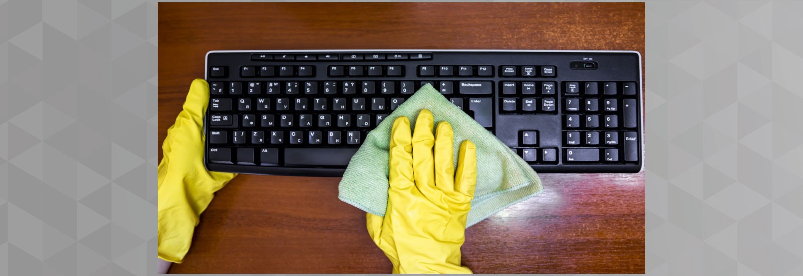 dusty keyboard being cleaned