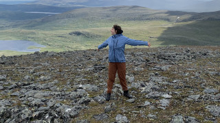 Ohio State student Grace Gutierrez on Knutshoa Mountain in Norway.