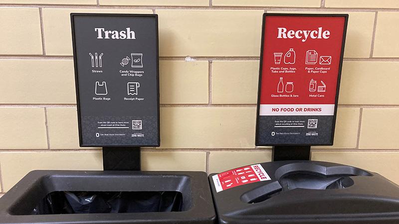 Trash and Recycling bin