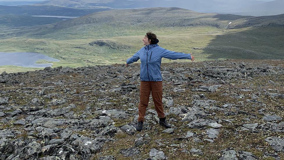 Student on mountain