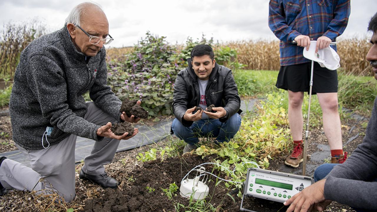 Faculty and students test soil