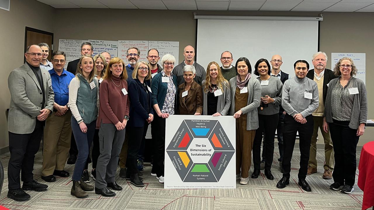 Faculty with six dimensions of sustainability poster